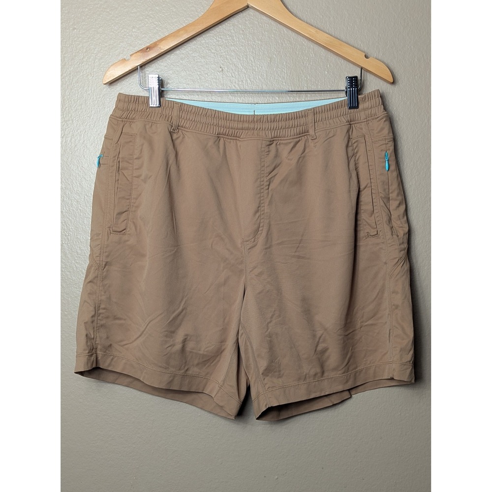 Birddogs Classic Shorts Mens XL Brown Gym Workout Lined Athletic Khaki Tan